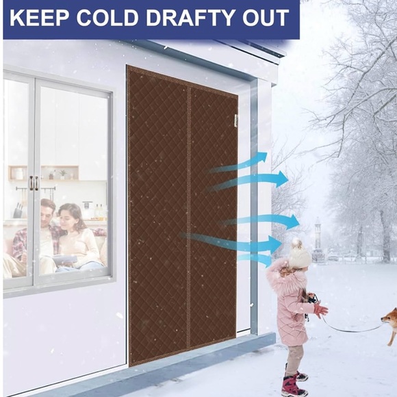 Magnetic Thermal Insulated Door Curtain Fits Door Size 72" x 80" - Picture 3 of 5